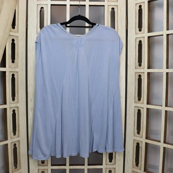 Free People Abigail Lace Oversized Boho Swing Tee Drapey Blouse - Picture 3 of 9